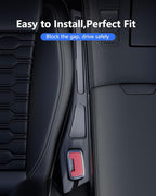 Car Seat Gap Filler 2 Pack, Soft Foam Multifunctional Seat Side Gap Filler with Organizer, 2 in 1 Seat Crevice Blocker Stop Things from Dropping, Universal Vehicle Interior Accessories Black
