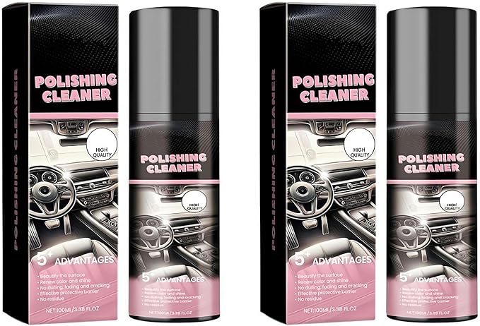 Car Interior Cleaner, 100ml Car Interior Cleaner, Car Interior Polish Detailer and Cleaner, Long Lasting Super Shine Dressing and Car Interior Detailer Spray for Cleaning and Brightening