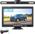 eRapta Backup Camera for Truck 7''HD 2K Front/Rear View Monitor kit IP69 Waterproof Night Vision DIY Grid Lines for Car RVs Trucks Tractors Bus Semi-Trailers Pickup AY7