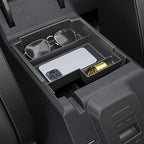 Mabett Double-Layer Console Organizer for Bronco 2025,2026 4-door, Armrest Storage Box with Non-Slip Mat for Bronco Accessories (Not for Manual Transmission Not for Bronco Sport)