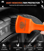 YeewayVeh 8PCS Ultimate Wheel and Tire Brush Kit | 2-Size 360° Bendable Wheel Brushes, Boar Hair Detailing Brush, Tire Shine Applicators & Microfiber Towel, Car Wheel Detailing Cleaning Supplies Kit