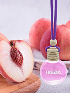 Ikeda Car Air Freshener: Hanging Car Smell Air Freshener | 10ml Hanging Car Perfume | Long Lasting Fragrance | Strong Scents Diffuser for Auto Home (Peach)