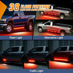 Nilight 2PCS 70 Inch Emergency Strobe Light Strip with Controller 864 LED Red Running Board Lights Flexible Side Flashing Warning Caution Safety Waterproof for Truck Construction Pickup