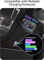 Retractable Car Charger USB C,107W Type C Car Charger Fast Charging with Dual Retractable Cable and USB Ports for iPhone 17/16/15,S25/24/23/22, Pixel 9/8/7(Build-in USB-C & Lightning Cable)