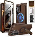 SUPCASE for Samsung Galaxy S26 Ultra Case with Stand, Military-Grade Drop Protection, Compatible with Wireless Charging/MagSafe, Built-in Screen Protector & Front Frame – UB Pro Mag, Brown