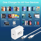 iPhone 17 16 15 Charger Fast Charging Type C Chargers 40W USB C Charger Block iPhone 17 16 15 Air Pro Max Chargers with 6FT Cable for iPhone 17/17 Plus/17 Pro Max/16 Plus/16 Pro Max/15 Max/iPad Pro