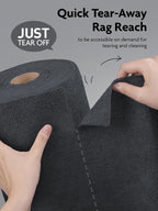 Fantasticlean Microfiber Cleaning Cloth Roll -675 Pack, Tear Away Microfiber Towels, 12" x 12", Reusable, Washable, Ultra Absorbent for All-Around Cleaning Supplies (9 Rolls of DimGray)