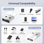 Basesailor for Apple Watch 11 Charger Adapter 3Pack,USB to USB C Converter Type C to USBA Charger Cable USBC Cord Block for iPhone 17 17e Air 16 15 Pro Max,Airpods Pro 3,iPad mini,Samsung Galaxy S26