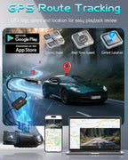 3 Channel Dash Cam Front and Rear, 4K+4K+1080P Car Camera, Free 128GB Card, Built-in GPS, ADAS, 5.8GHz WiFi & APP, Super Night Vision, G-Sensor, Loop Recording, 24H Parking Mode Dash Cam（Black）