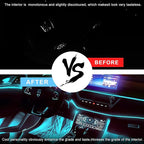 Interior Car LED Strip Lights with APP Control, 3 in 1 RGB Ambient Lighting Kit with 197 inches Fiber Optic, 16 Million Colors Neon Strip USB Music Sync Atmosphere LED for Vehicles
