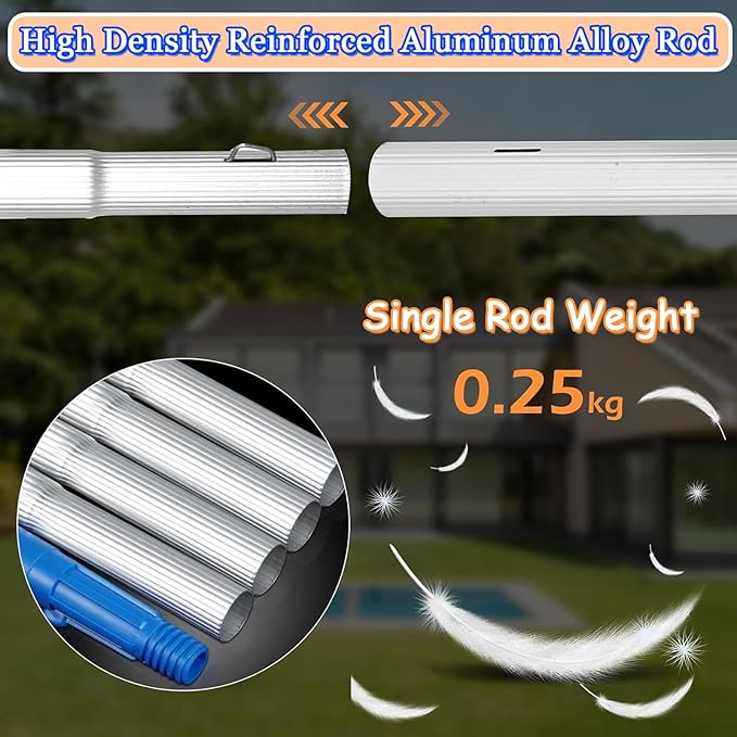 59ft Telescopic Window Cleaning Pole Kit - Water Fed Brush for Trucks Boats Cars Solar Panels Conservatories - Extendable Hose-Fed Cleaning Equipment
