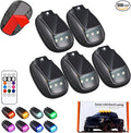 Solar-Powered Car Roof Light – Waterproof, Remote Control & Easy Installation, Solar Car Roof Light Kit, 8 Colors Wireless LED Strobe Lights with Remote Control for Trucks, Motorcycle, Vehicle (5pcs)