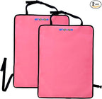 Enovoe Kick Mats - Set of 2 - Back of Seat Protector for Kids Feet - Car Seat Back Protector - Shields from Dirt and Scuffs - Durable Material - 16.8x32.8inch - Pink - Kick Mats Back Seat Protector