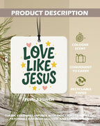 Sage Green Christian Square Citrus Car Air Freshener 4 Pcs, Green Coquette Bow Religious Hanging Air Freshener for Cars Bathroom Dorm Books Decor, Girly Christian Accessories Gifts for Women