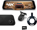 Stinger Ford Bronco (2020+) 9.66” 4K UHD Touchscreen Digital Rear View Mirror Monitor & 4K Front Dashcam, 2K Back Up Camera, Anti-Glare Night Vision, Built-in DVR w/ 64GB SD Card, Impact Detection