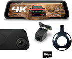Stinger Ford Bronco (2020+) 9.66” 4K UHD Touchscreen Digital Rear View Mirror Monitor & 4K Front Dashcam, 2K Back Up Camera, Anti-Glare Night Vision, Built-in DVR w/ 64GB SD Card, Impact Detection