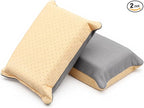 2Pcs Car Sponge, Windshield Defogger for Car Windshield Cleaner, Absorbent Sponge Auto Glass Window Cleaner (Gray & Beige, 10.6 x 7.9 x 1.7 Inches)