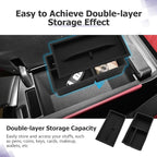 LUWU Lexus NX 2025 2026 Center Console Organizer for 2022 2023 2024 2025 2026 Lexus NX250/NX350/NX450 Accessories Armrest Console Storage Box Glove Organizer Tray Silicone Material 2-Pack (Black)