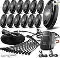 LEDMIRCY R1 Pure White LED Rock Lights Kit with Roker Switch Wire Harness 12PCS High Power Rock Lights White for Trucks Off Road ATV UTV SUV Underglow Trail Rig Light Under Body Waterproof Light