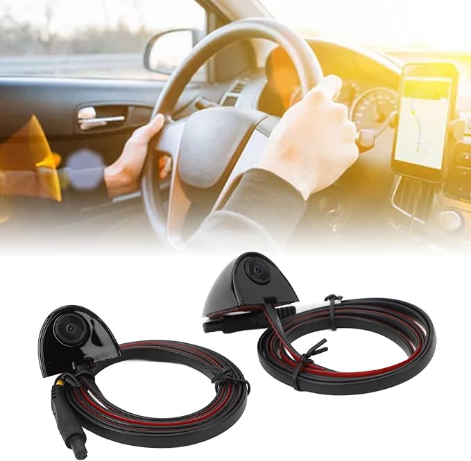 Car Blind Spot Camera Side View Backup Camera Kit Universal 12V NTSC IP67 80° Wide Angle Left Right Pair Output
