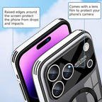 Guppy Compatible with iPhone 17 Pro Max Magnetic Case, with Full Camera Lens Protector [Compatible with MagSafe] Scratch Resistant Gradient Glass Back Cover Phone Case-Black