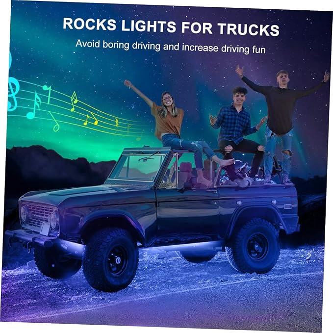 Zerodeko 9W LED Car Lighting Kit Universal Automotive Ambient Lighting Waterproof Under Car LED Lights 4-Piece Set for Trucks and Custom Vehicles