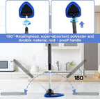 9PCS Windshield Cleaning Tool, 180° Rotating Extendable Car Window Cleaner, Auto Glass Wiper Kit Includes 6 Reusable Microfiber Pads, 1 Spray Bottle, 1 Air Conditioning Brush