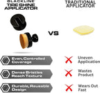 Blackline Reusable Tire Shine Applicator Brush – Soft Bristle Tool for Even Application, Ergonomic Grip with Drainable Stand, Mess-Free Gel & Liquid Tire Dressing Brush for Trim and Rubber Surfaces