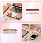 Aolcev for iPhone Charger Fast Charging 2 in 1 USB A USB C Charger Block 30W Cute Type C Fast Charging Blocks for iPhone 17 16 15 14 13 for iPad USB C Charging Adapter for Galaxy S26 S25 Light Pink