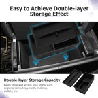 LUWU 2025 2026 Lexus RX350 Center Console Organizer for 2023 2024 2025 2026 Lexus RX350/RX450/RX500 Accessories Armrest Console Storage Box Glove Organizer Tray Silicone Material 2-Pack (Black)