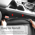 Car Seat Gap Filler 2-Pack, Universal Car Seat Gap Filler Organizer, Seat Gap Plug – Fills Gap Between Seat & Console (Premium Black)