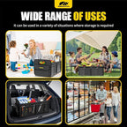 MIKKUPPA Car Trunk Organizer - 70L Collapsible Trunk Organizer for Groceries, Car Storage Organizers for SUV Auto Truck Van with Non Slip Bottom (Black)