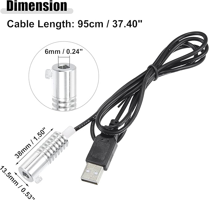 ACROPIX 6mm 0.24" 2W LED Aluminum Light Source Illuminator Decoration USB LED Light for Car DIY White - Pack of 1