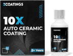 10X Ceramic Coating for Cars | 30ml SiO2 Nano Hydrophobic Formula | Protects Paint, Wheels & Trim | Professional Grade | Up to 5 Year Durability