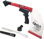 Zendex Tool - QuickSpiff Venturi Air Vacuum with Easy Empty Dust Bag - No Electricity Pneumatic Vacuum with Powerful Suction for Industrial and Personal Use - Red