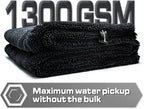 Blackline 24"x36" Twisted-Loop Car Drying Towel, 1300GSM, Streak Free, Lint Free, Reusable - Car Accessories, Microfiber Cleaning Cloth for Car, Truck, SUV - One Pass is All You Need