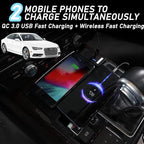 CenNa Wireless Car Charger for Audi A4 Allroad/A4/A5/S5/Rs5/Q5/Sq5 (2008-2018) All Models Accessory with 15w Wireless and USB Qc3.0 Fast Charging, Gift for Family