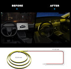 Acrylic Interior Car LED Strip Light with 6mm Sewing Edge - 43.3 inches Ambient Lighting Kits,Neon LED Strip Light(110CM/43.3IN, Yellow)