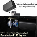 XDV Trunk Organizers, Car Organizers, Storage Solutions, and Car Storage Organizers for SUVs, Sedans, Back Seats, and Luxury Vehicles with Lid, Leather, Small, Large Car shoes box (Plain Black, M&L)