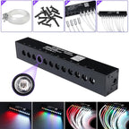 AMKI Dual Color 20W Twinkle Starlight Headliner Kit 600pcs*0.03in*9.8ft Cables+ RGB Meteor Shooting Star Fiber Optic Light Sound Activated APP/Remote Control for Car Roof Home Ceiling