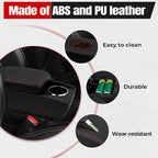 Car Armrest Storage Box Compatible with Nissan Almera Versa 2012-2019 Double Layer with 6 Ports and Cup Holder Car Interior Accessories Red Thread