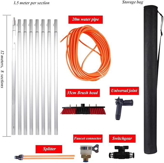 Rotatable Solar Panel Cleaning Brush with Extended HandlePerfect for Windows Glass Showers and Windshield Maintenance