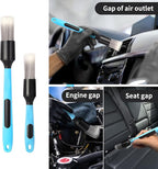Car Detailing Brush Set, 6 Pack Soft Mixed Hair Auto Detail Brush Kit No Scratch for Automotive Elegant Surface Interior Exterior Dashboard Emblems Panels Engine Bay Wheels Air Vent Seat Leather