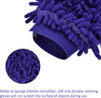 M METERXITY Microfiber Wash Mitt - Chenille Reusable Gloves for Cleaning, Scratch-Free, Apply to Kitchen House Cleaning