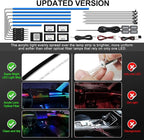 Acrylic Interior Car LED Strip Light with Wireless APP, RGB 18 in 1 with 175 inches 593 LEDs Fiber Optic Ambient Lighting Kits, 16 Million Colors Sound Active Function Car Neon Lights