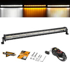 Auxbeam LED Led Light Bar 42 Inch 240W Straight Spot Flood Combo Led Off Road Lights, Amber White Strobe Offroad Fog Light Memory Function Yellow Driving Work Lights for Truck with DT Wiring Hardness