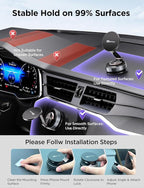 MSXTTLY Car Phone Holder Magnetic Phone Mount–360° Adjustable Suction Magnets for MagSafe, 2026 Upgrade Cell Phone Metal Carmount Travel Gifts, Compatible with iPhone 17 Pro Max 16 15 14 13 12, Blcak