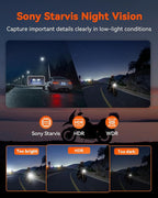 Vantrue F1 Motorcycle 4K Dash Cam Front and Rear, 4K + 1080P Motorcycle Camera, Full Body IP67 Waterproof, GPS Wi-Fi, 160° Wide Angle, Wired Remote, Night Vision, G-Sensor (Renewed)