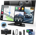 11.5" Wireless Apple CarPlay Screen for Car, Portable Car Play & Android Auto Touch Screen Car Stereo with App Control, 4K Dash Cam 1080P Backup Camera, GPS, Voice Control, Mirror Link FM All Vehicles