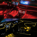 Jushope Car LED Strip Lights, USB Interior Ambient Lighting Kits with Wireless APP and RF Remote Control, 16 Million Colors Music Mode Car Decoration Lights with 315 inches 3.0mm Fiber Optic (6 in 1)